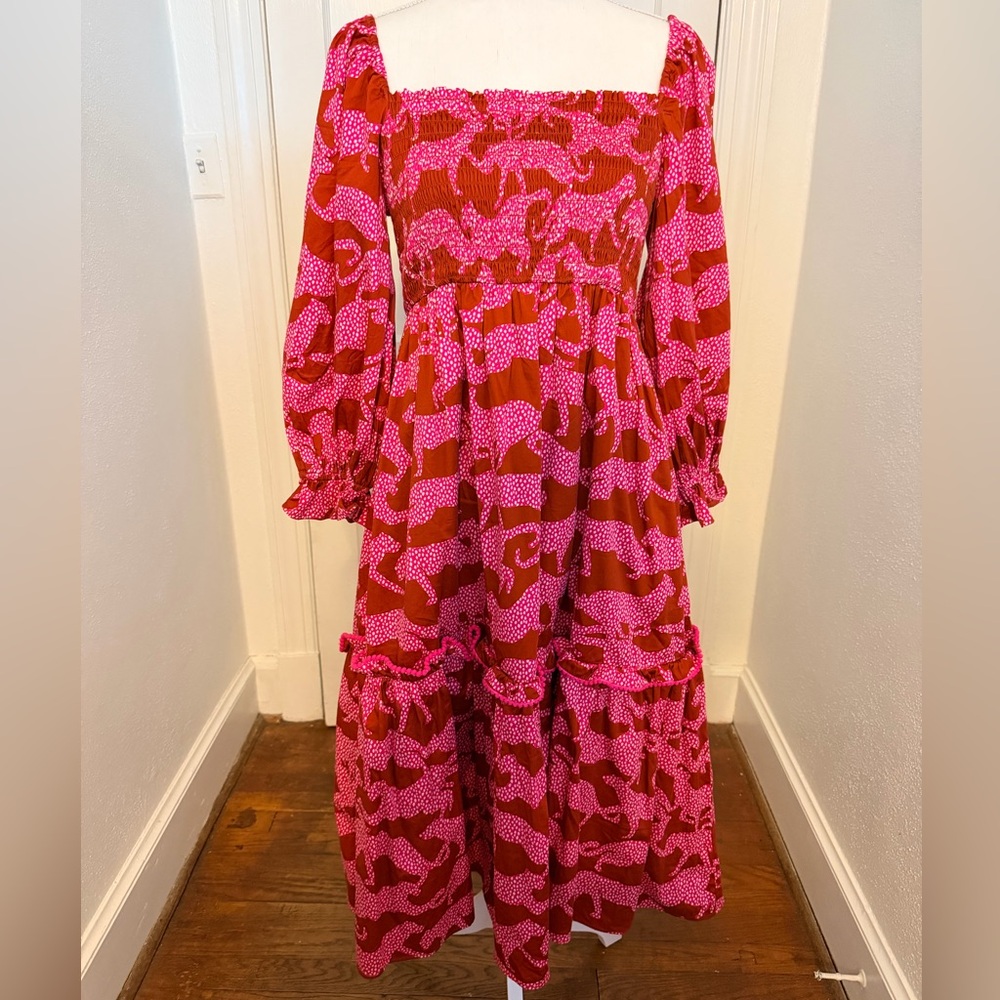 Crosby by Mollie Burch jumping jaguars long dress women’s L